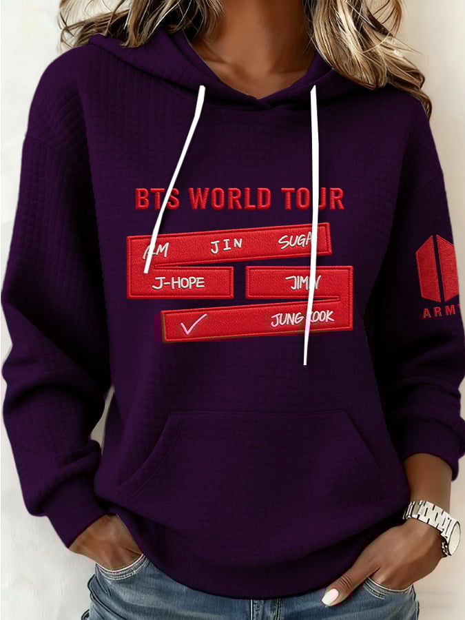 Women's Retro Leisure  Print Hoodie