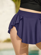 Layered Hips Coverage Slit Swim Skirt