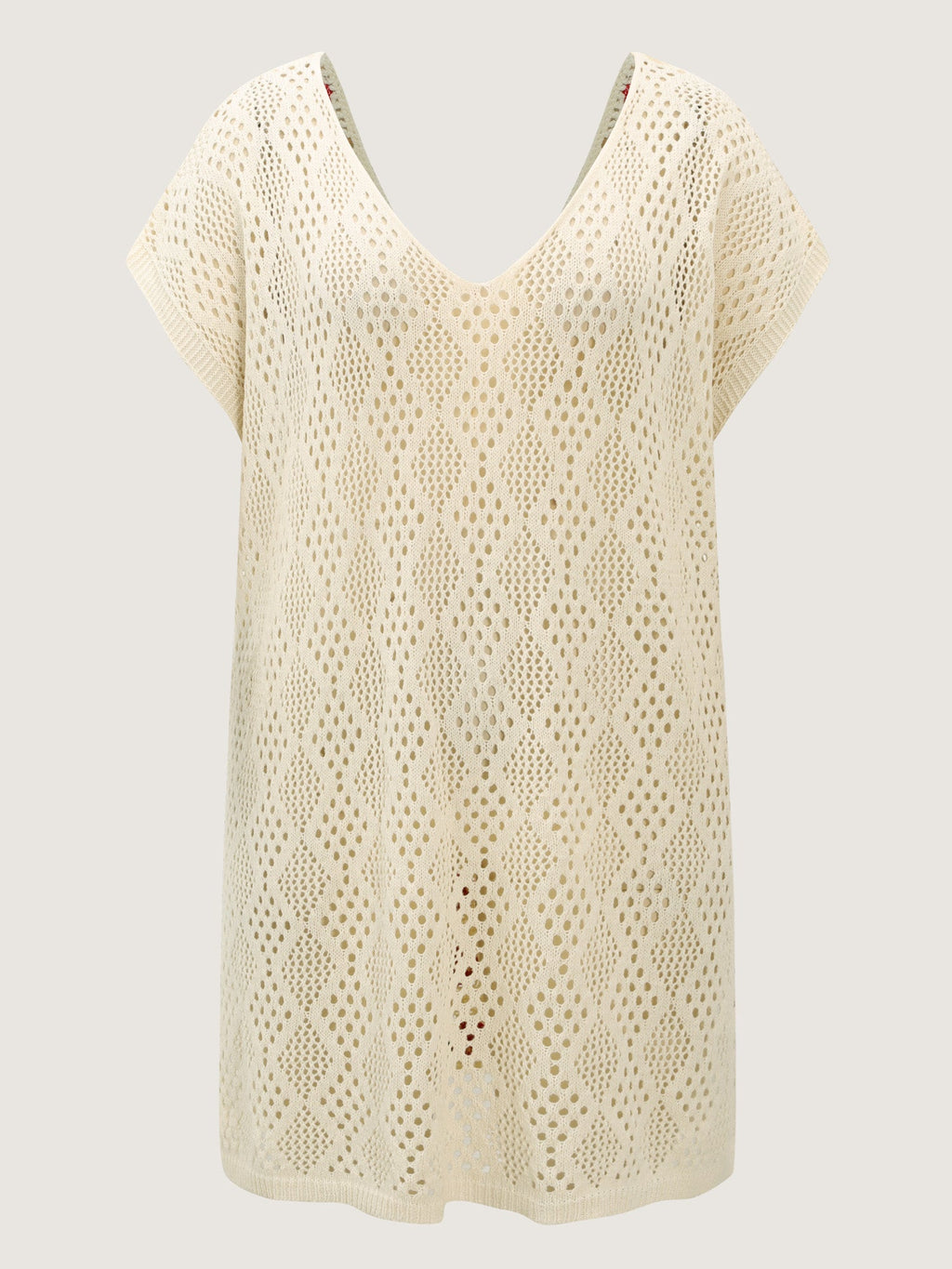 Textured Cut-Out Strawberry Swim Cover-Up