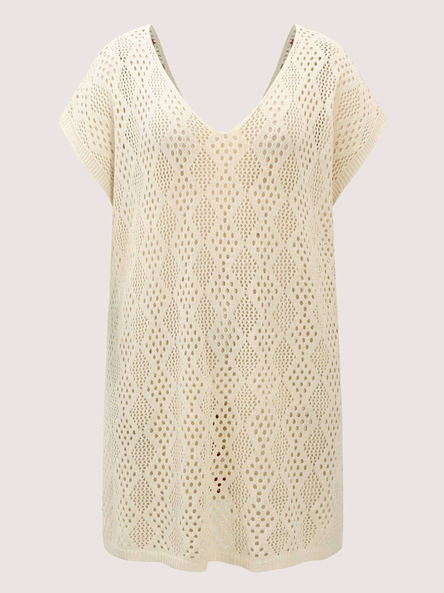Textured Cut-Out Strawberry Swim Cover-Up