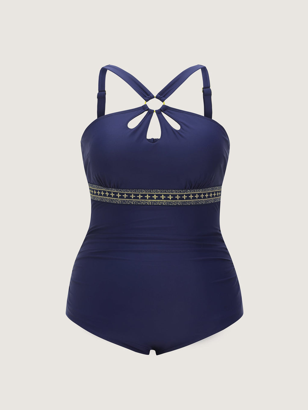 Cut-Out Neckline Contrast One-Piece Swim