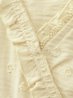 Dot Textured Ruffled Edge Blouse