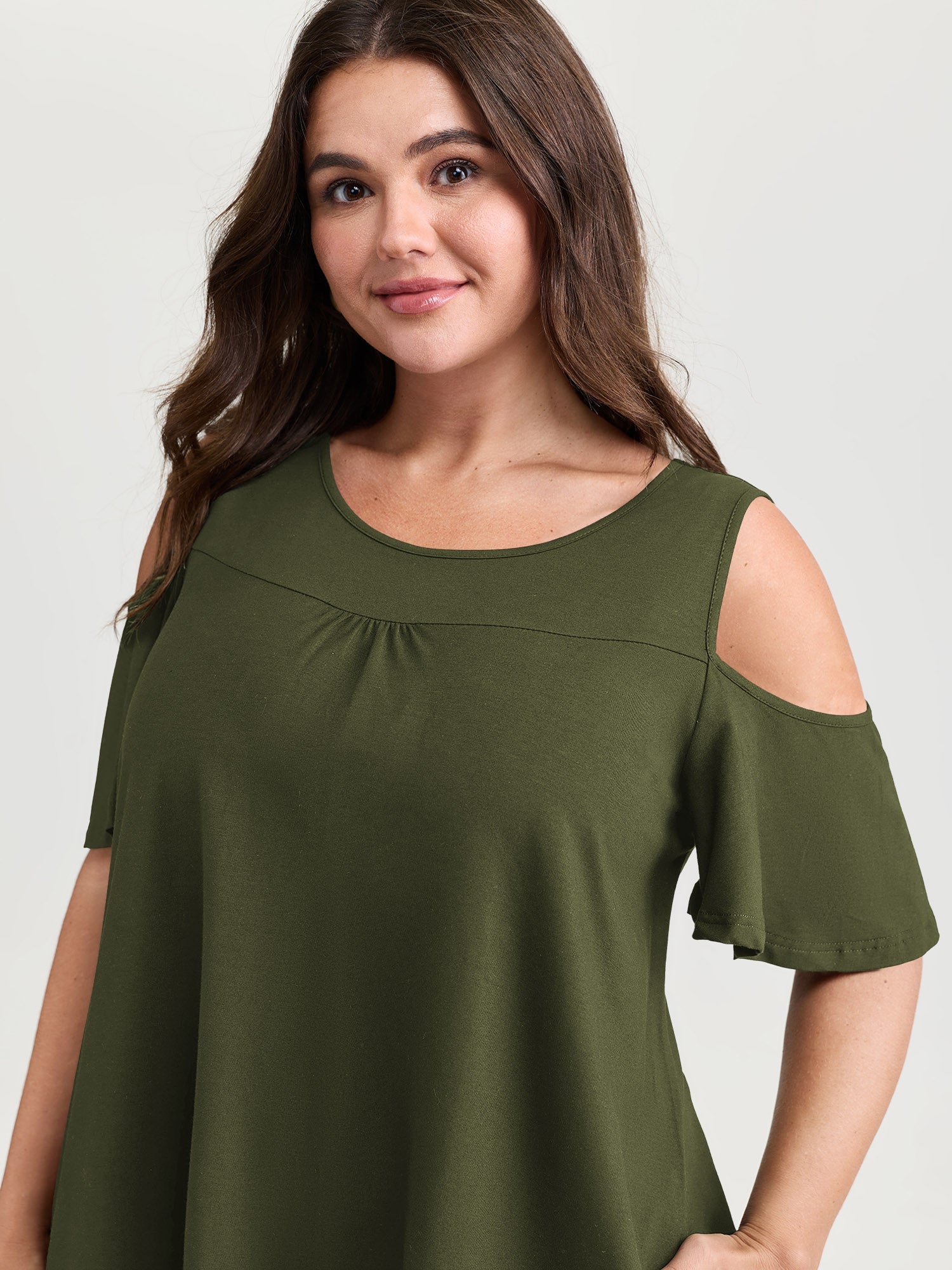 Supersoft Bust-Friendly Shoulder Cut-Out T-Shirt