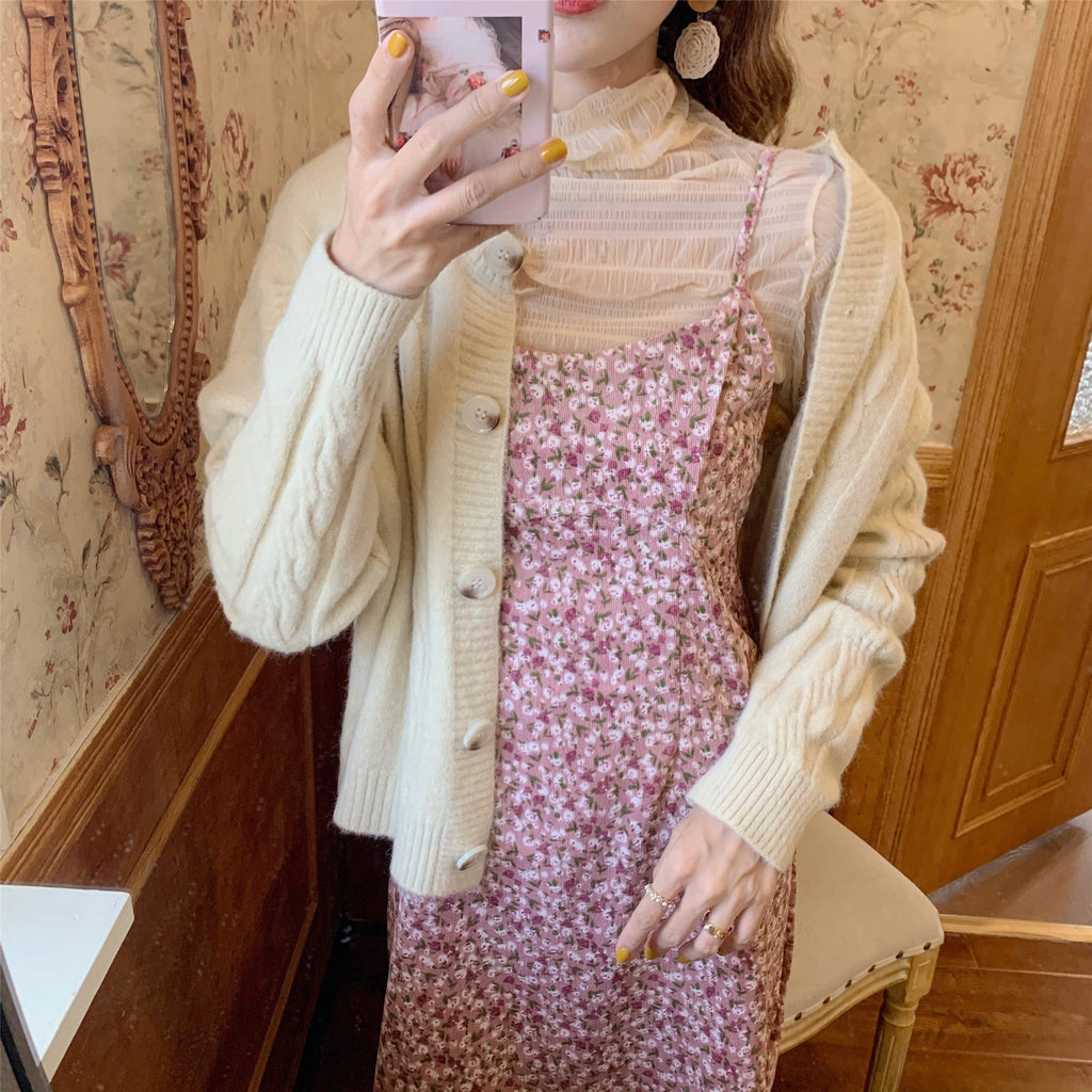 Cute Wool Blend Sweater Cardigan