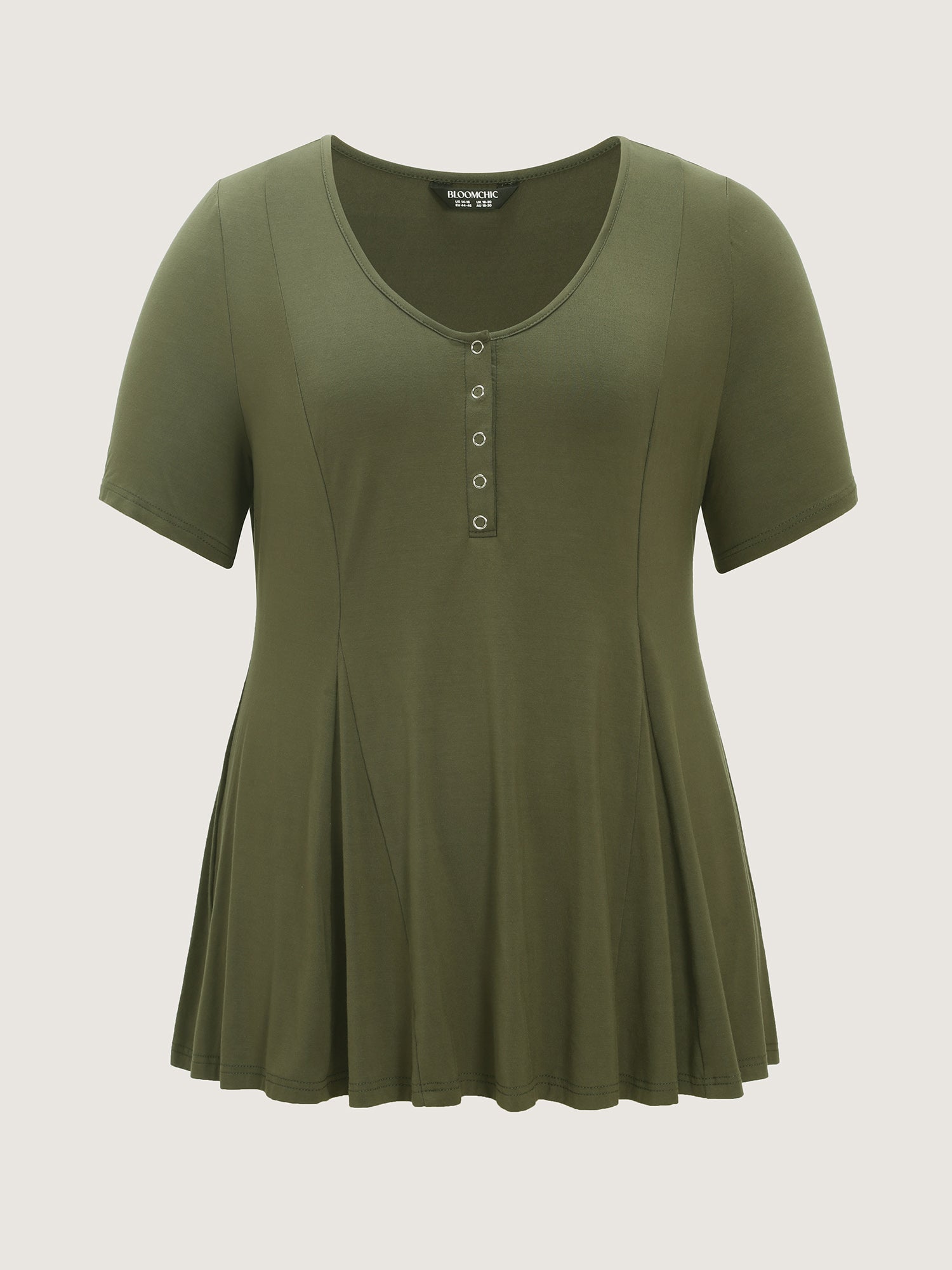 Supersoft Button Detail Fit And Flare T-Shirt