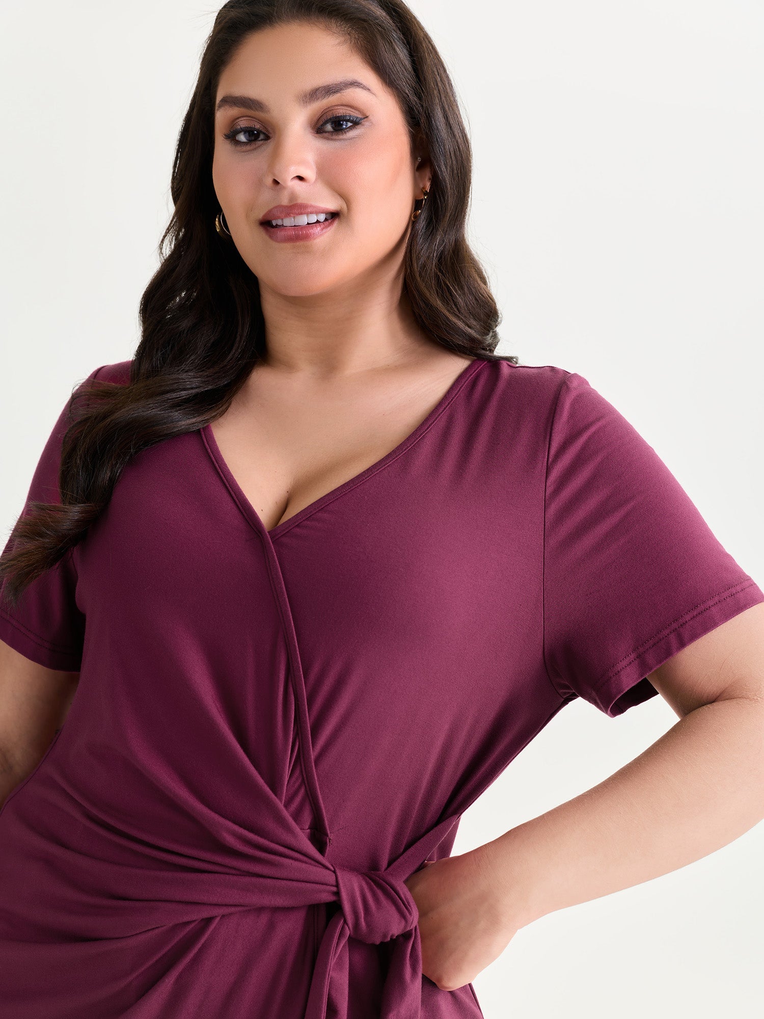 Supersoft Draped Side-Tie T-Shirt