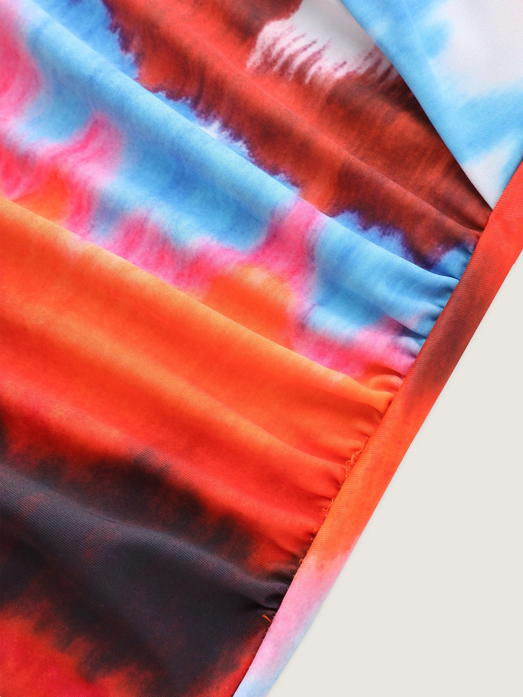 Gradient Tie-Dye Print Ruched One-Piece Swimsuit