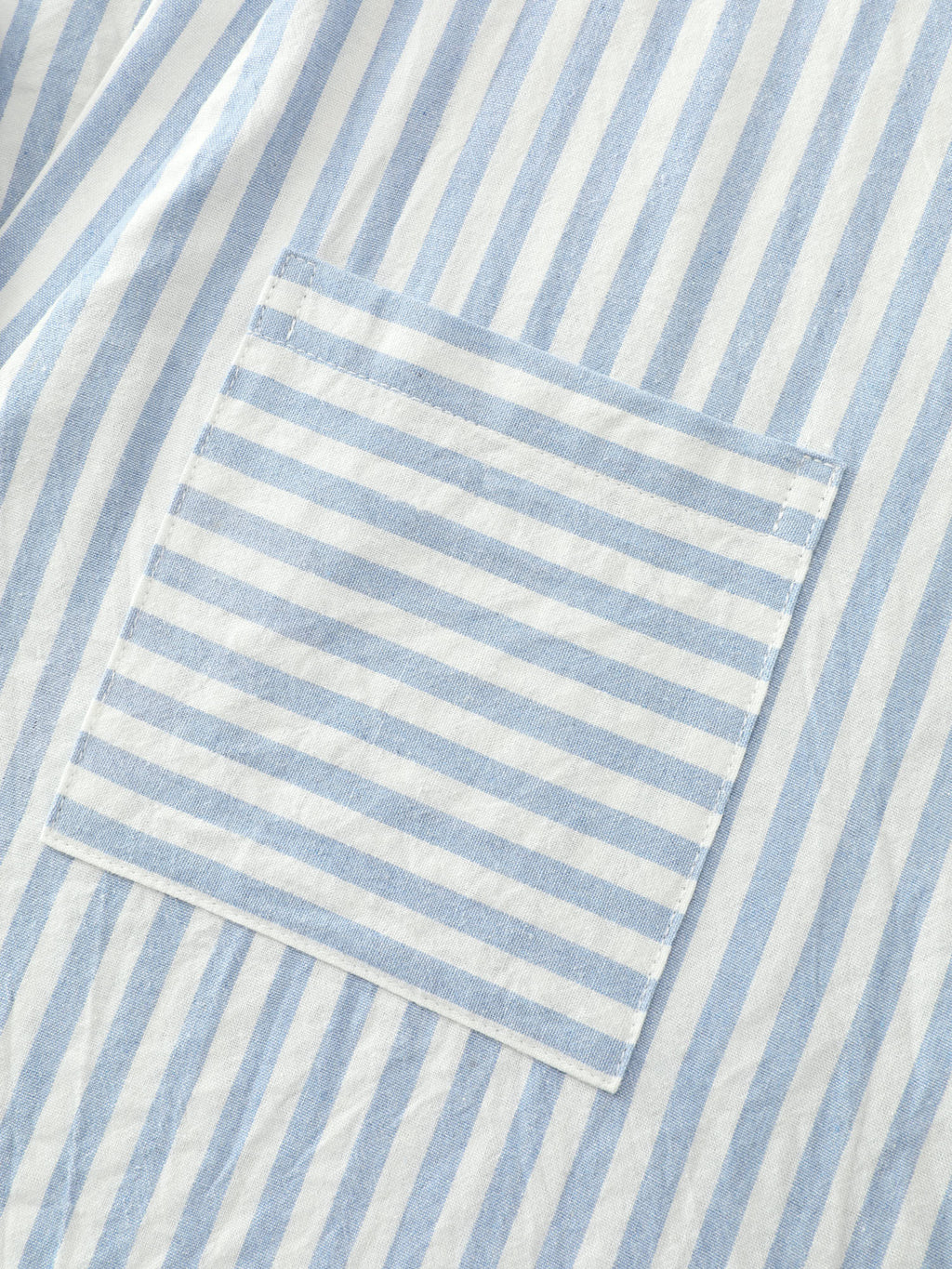 Cotton Striped Print Pockets Curvy Fit Blouse