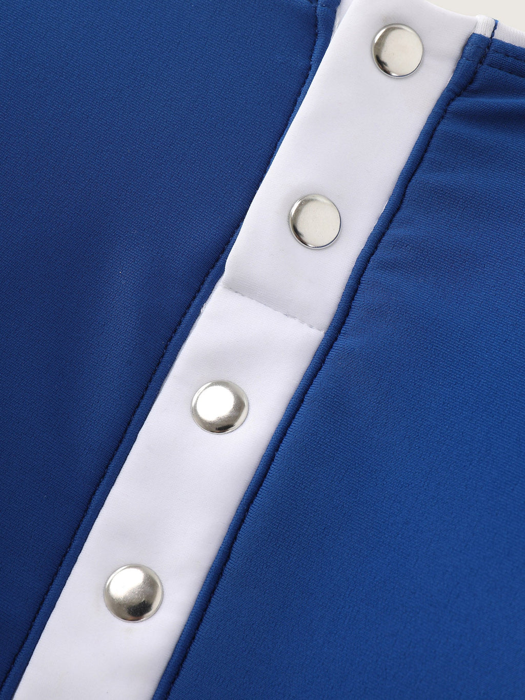 Colorblock Button Detail Swim Romper