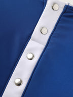 Colorblock Button Detail Swim Romper