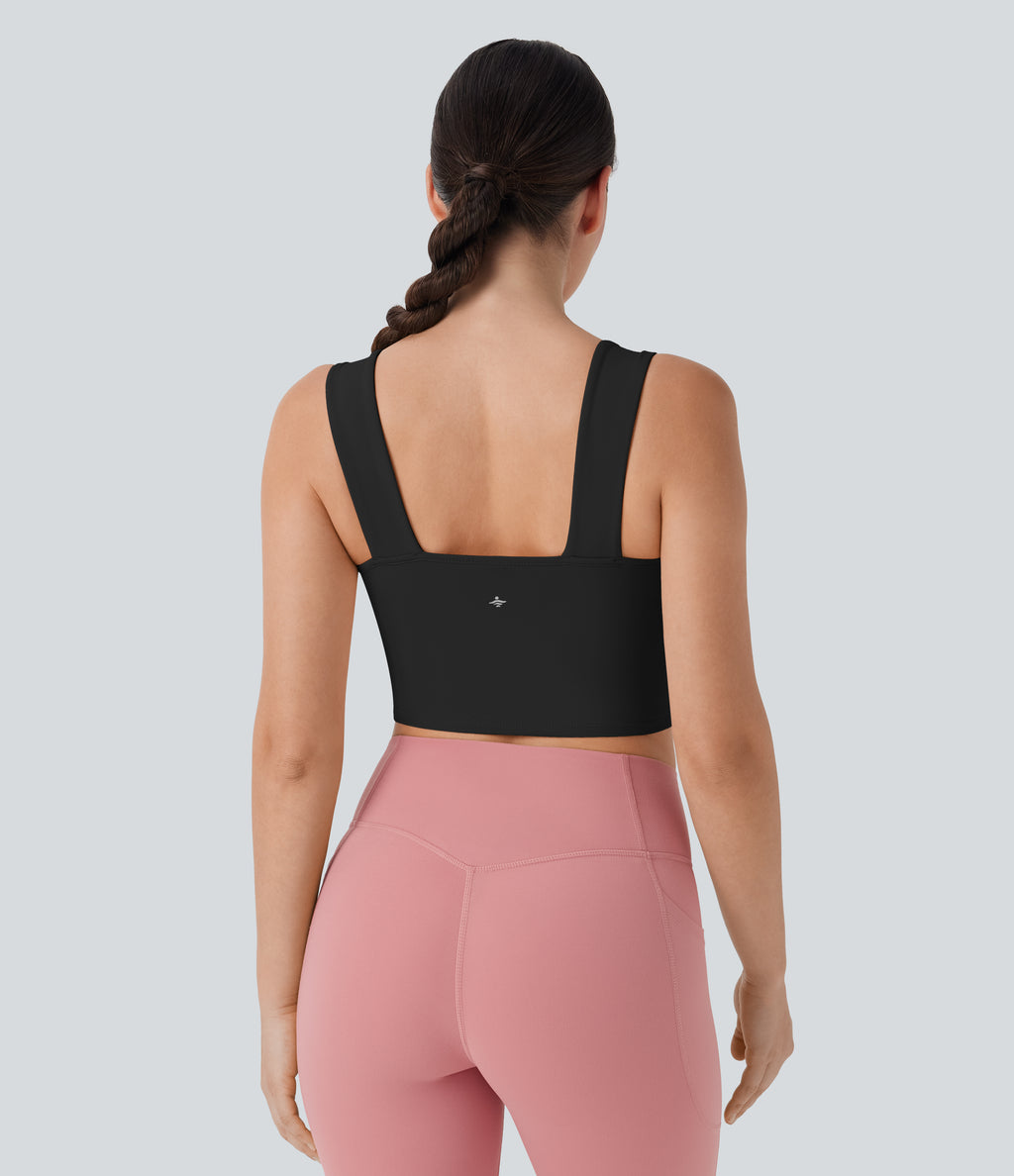 Sweetheart Neck Cropped Yoga Sports Top