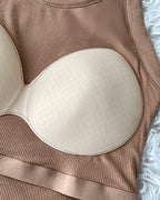 ChicMe Built-in Bra Ribbed Round Neck Tank Top