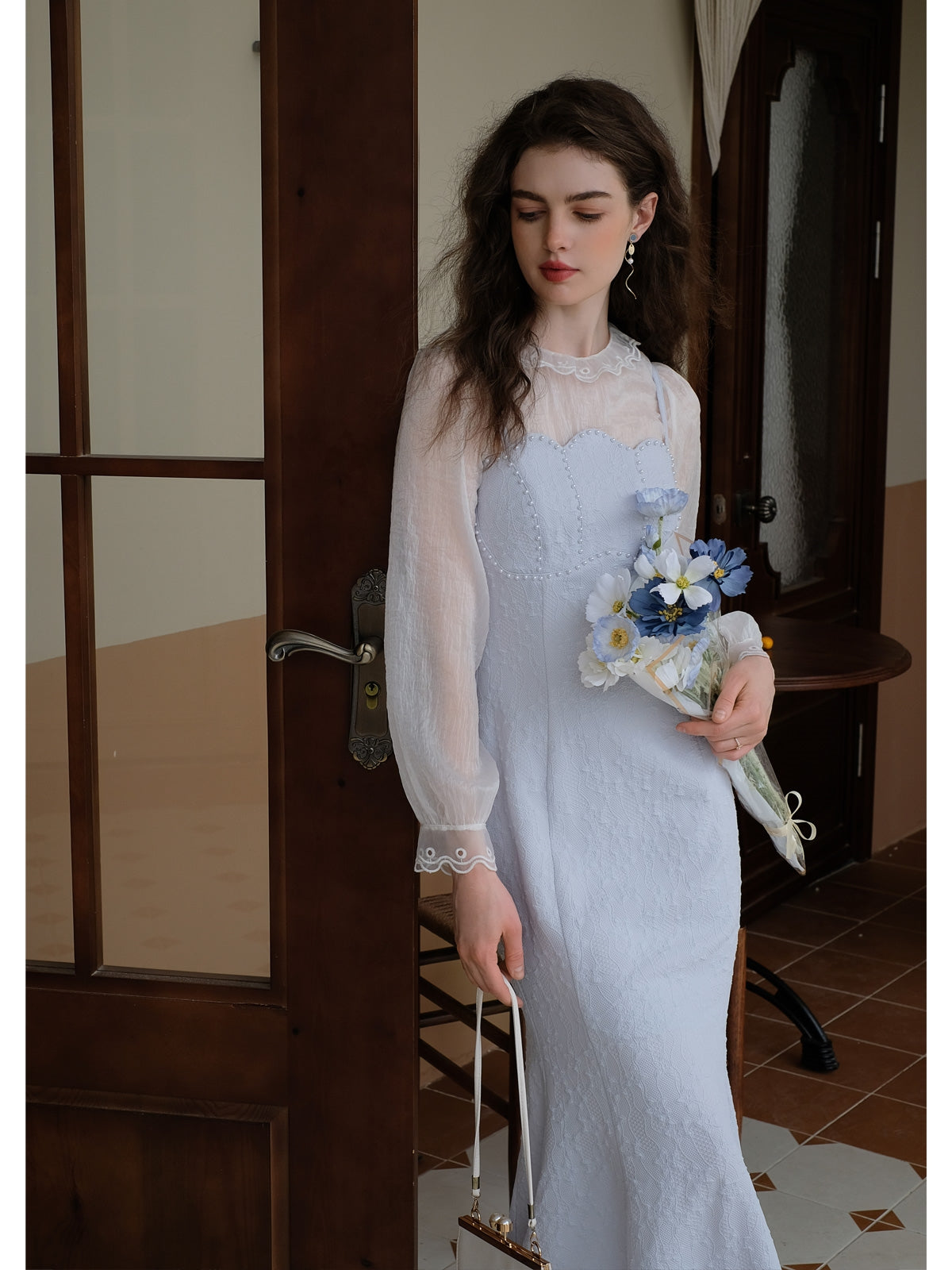 Sheer Chiffon Bottom Top + Mermaid Slip Dress