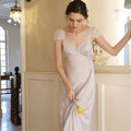 Lace Sleeve Satin Sleep Gown