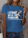 🔥Buy 3 Get 15% Off🔥Women's I Stand With The Penguins Printed Short-Sleeved T-Shirt