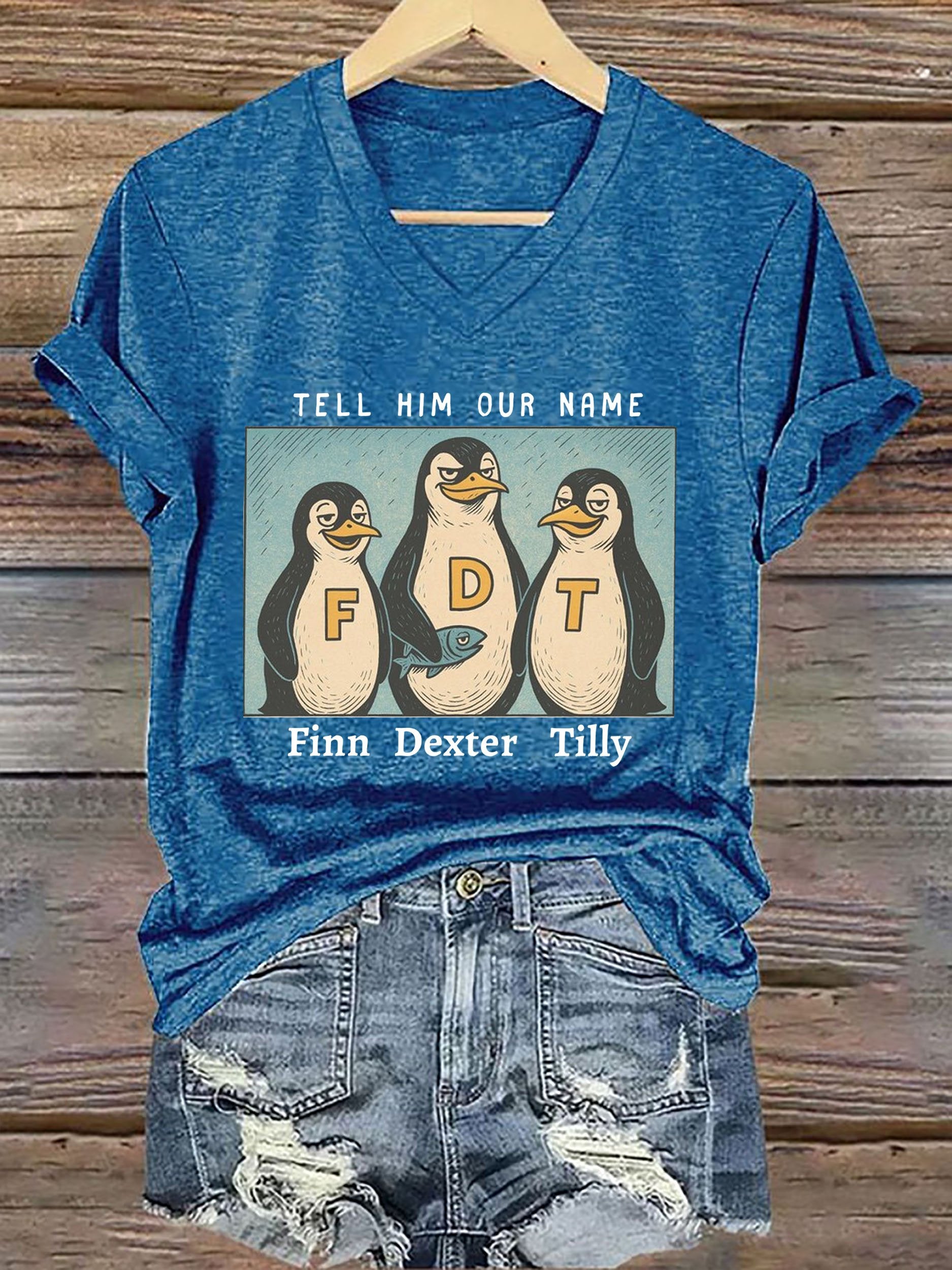 🔥Buy 3 Get 15% Off🔥Women's Tell Him Our Name Finn Dexter Tilly Printed Short-Sleeved T-Shirt