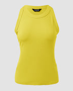 O-Neck Sleeveless Basic Slim Fit Skinny Tank Casual Top(Without Pads)