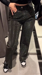 Women's Autumn Casual Diamond Glitter Jeans