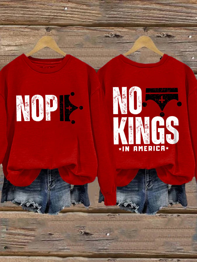 🔥Buy 3 Get 15% Off🔥Retro No Kings In America Print Sweatshirt