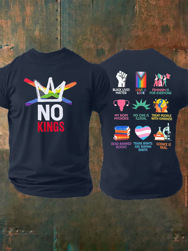 🔥Buy 3 Get 15% Off🔥Men's  No Kings Print T-Shirt
