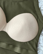 ChicMe Built-in Bra Ribbed Round Neck Tank Top