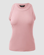 O-Neck Sleeveless Basic Slim Fit Skinny Tank Casual Top(Without Pads)
