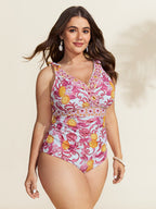 Two-Piece Citrus Print Sarong Swimsuit