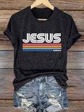 Women'S Casual Christian Faith Graphic Print Short Sleeve T-Shirt