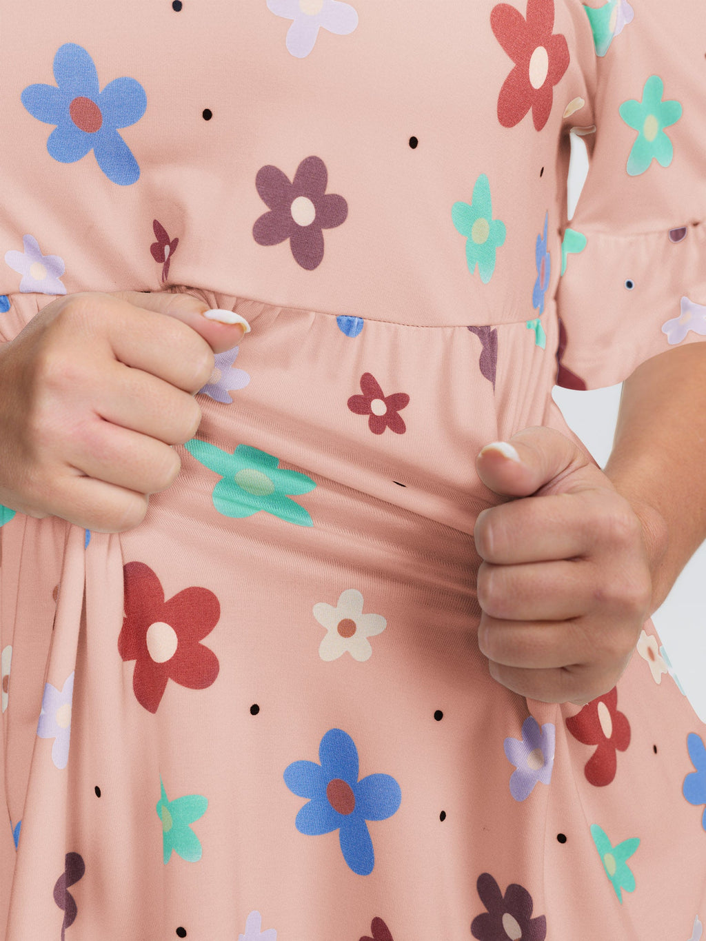 Floral Print Stretchy Knit Top