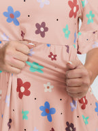 Floral Print Stretchy Knit Top
