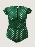 Polka Dots Flutter Sleeve One-Piece Swimsuit