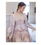 Vintage Satin Lace 2pcs Nightgown Set