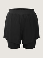 Full-Hip Coverage Pockets Spliced Swim Shorts