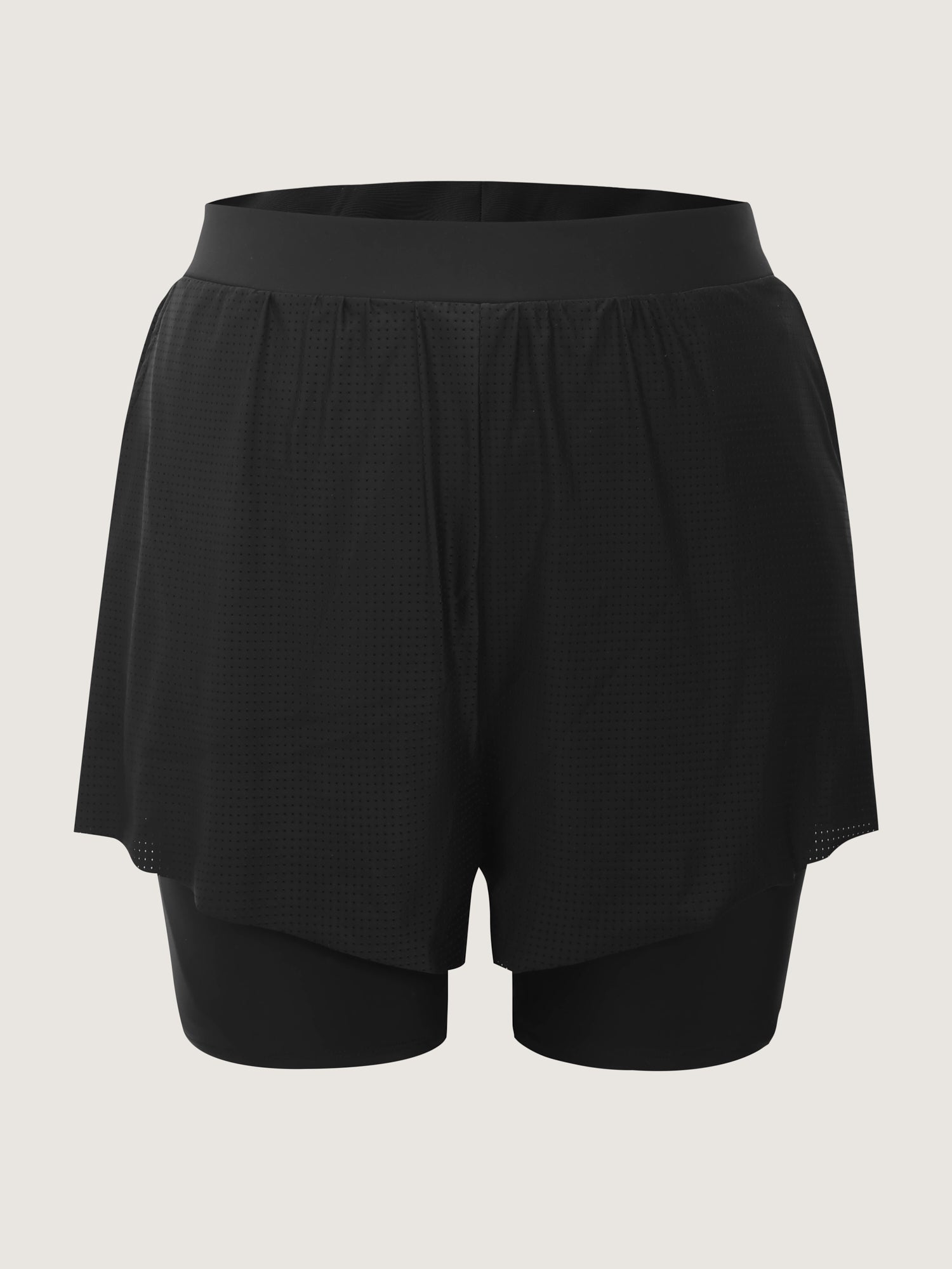 Full-Hip Coverage Pockets Spliced Swim Shorts