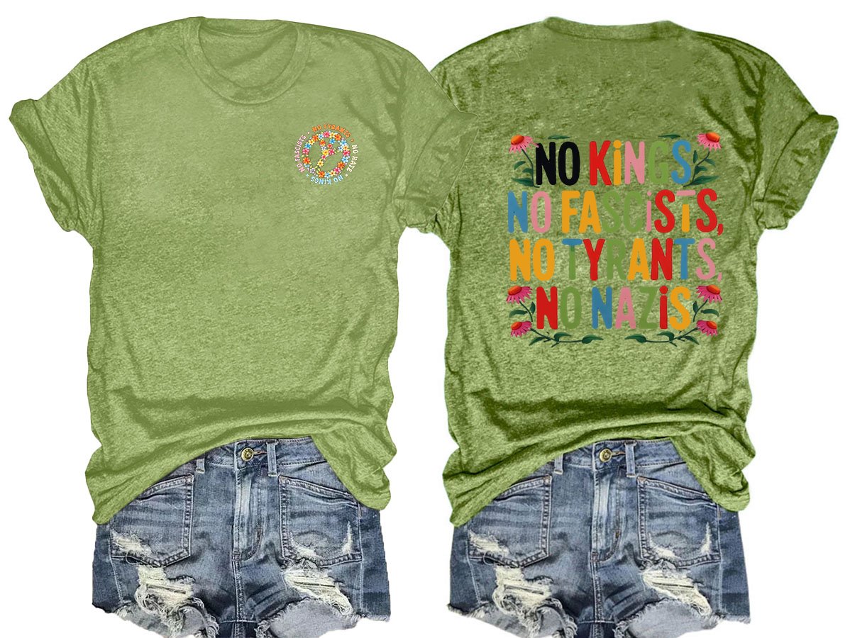 No Kings In America Print  T-shirt