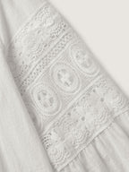 Pure Cotton Sheer Lace Trim Blouse