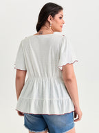 Supersoft Floral Embroidered Tassels T-Shirt