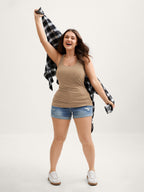 Supportive Bra Pleated Fitted Tank Top