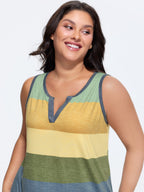 Multi-Color Stripes Off-Sleeves Vest