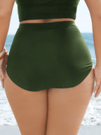 High Rise Ruched Plain Bikini Bottoms