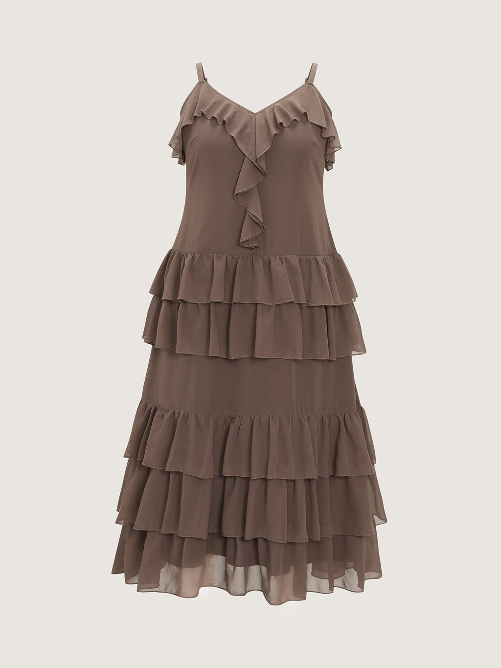 Ruffled Edge Tiered Cami Maxi Dress