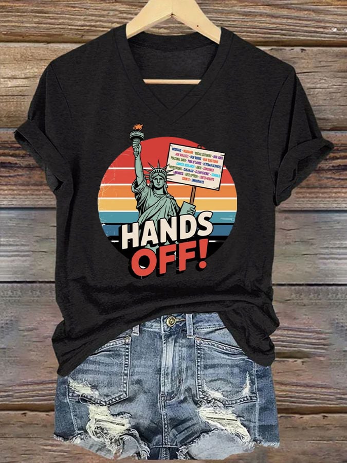 🔥Buy 3 Get 15% Off🔥Women's Casual Hands Off Printed T-Shirt