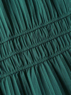 Textured Shirred Cinched Waist Maxi Dress