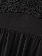 Sheer Lace Sleeve Flowy Mini Dress