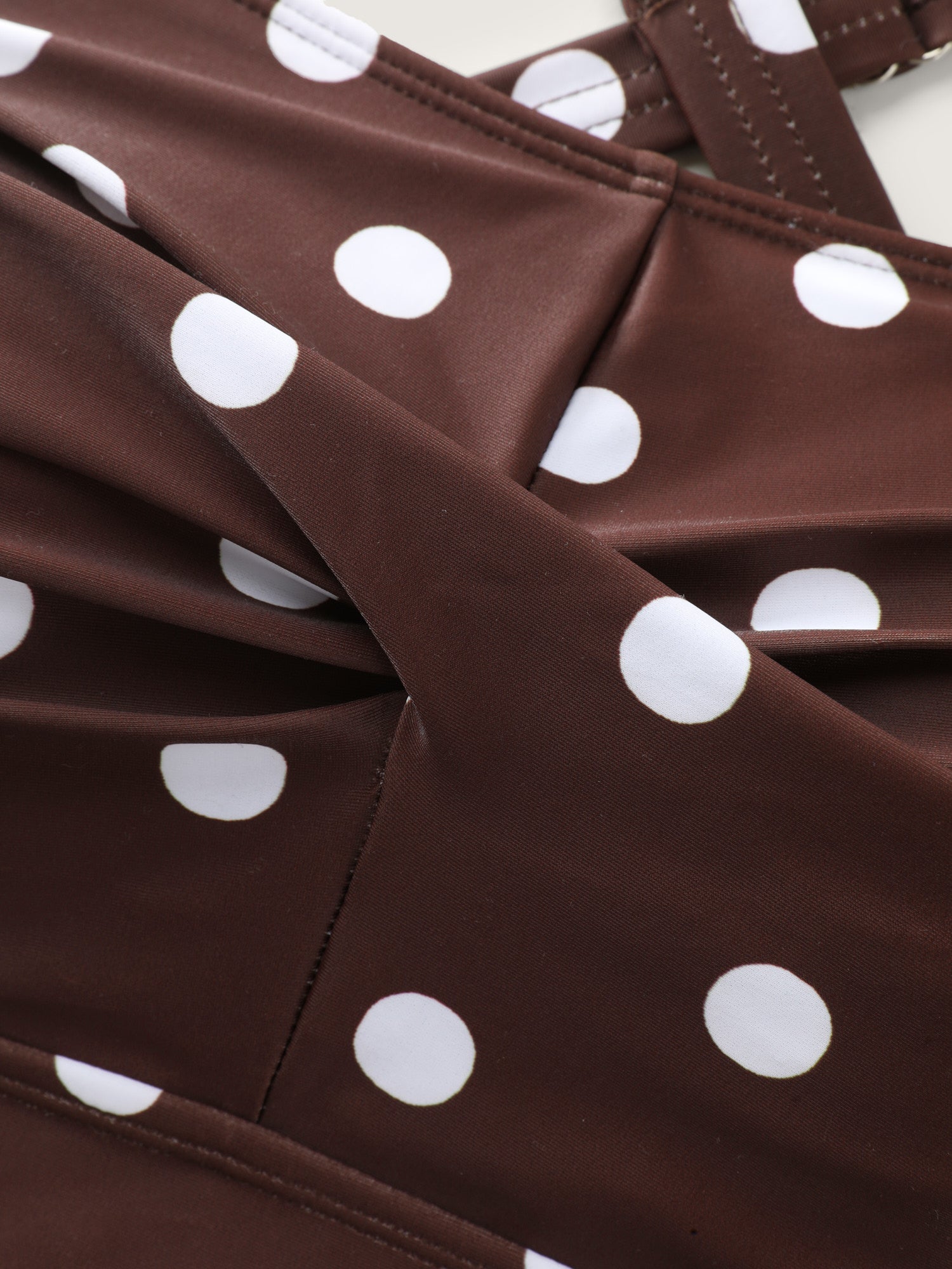 Twist-Front Polka Dots Swim Dress