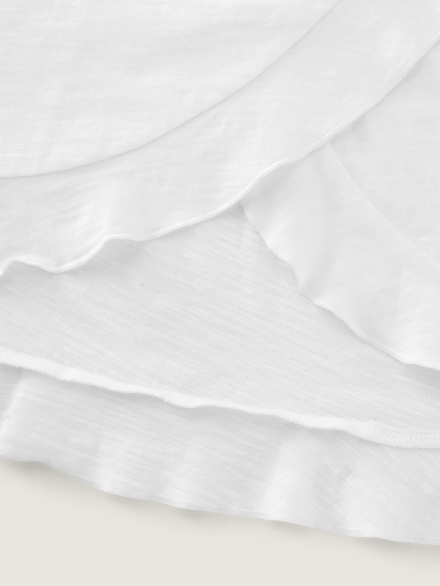 Cotton Overlap Back Ruffled T-Shirt