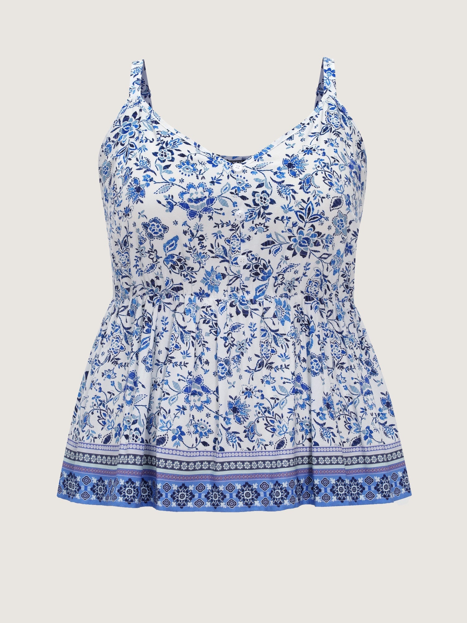 Floral Print Color Contrast Tank Top