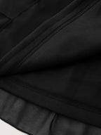 Three-Quarter Sleeve Tulle Skirt Knee-Length Dress