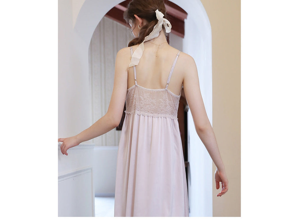 Vintage Satin Lace 2pcs Nightgown Set