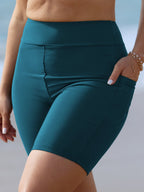 High-Waist Pocket Swim Bottoms